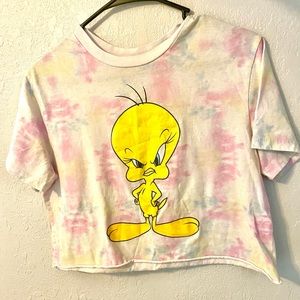 LOONEY TUNES tweety bird tie dye tshirt Medium